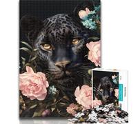 1000 Piece Puzzle Flowers Black Panther Jigsaw Puzzle 1000 Pieces for Teenagers,Educational Game Challenge Toy for Women And Men 26x38cm