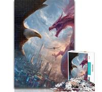 1000 Piece Puzzle Flying Dragon And Eagle 1000 Piece Jigsaw Puzzles for Teenagers Gifts,Birthday Present, Gifts, Wall Art for And Age 14 Years Up 26x38cm