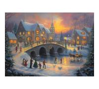 1000 Piece Puzzle for Adult - Yuletide by the Frozen River Christmas Puzzle