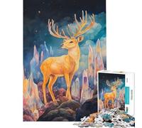 1000-piece Puzzle for Adults A Golden Deer Stands On Educational Challenge Presents for Women Hands-on Game for Ages 14 And over (38X52CM)