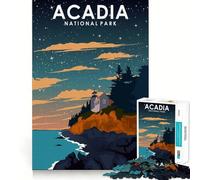 1000 Piece Puzzle For Adults Acadia National Park Night Clean Cut Piece Thinking Skill Game Calm Time Fun Xmas Scene Art (38x52cm)