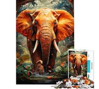 1000-piece Puzzle for Adults Adult Elephant Jigsaw 1000 Piece Home Decoration Toys Learning Educational Stress Reduction Gifts (38x26cm)