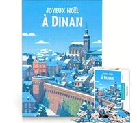 1000-piece puzzle for adults Affiche Dinan Noël Neige | 38x26cm Birthday present for the whole family Birthday Present,Travel Gifts,