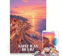 1000 Piece Puzzle For Adults Affiche St Jean De Luz, Brain Teaser Game, Interesting Stress Reduction, Every Piece Is Unique 50x75cm