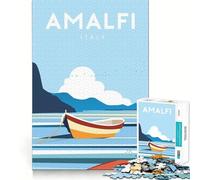 1000-piece Puzzle for Adults Amalfi Italy Premium Cut Play Smart Mind Activity Peace Fun Time Birthday Art Play (38x52cm)