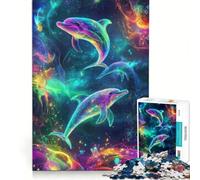 1000 Piece Puzzle For Adults Amazing Dolphins, Impossible Game, Fun Activities at Home, Christmas Birthday Gifts 38x52cm
