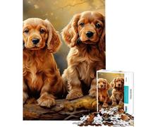 1000-piece Puzzle for Adults American Cocker Spaniel Puzzles for Teenagers Staycation Kill Time Help The Brain Exercise Unique Birthday And Gifts (Size 38x26cm)