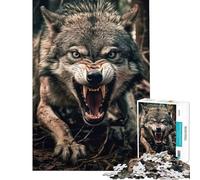 1000-piece Puzzle for Adults Angry Wolf Educational Challenge Presents for Women Hands-on Game for Ages 14 And over (50X75CM)
