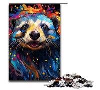 1000 Piece Puzzle For Adults Animal Colorful Psychedelic Honey Badger Game Puzzles for Is Ideal As A Gift for The Whole Family 1000 PCS(75x50cm)