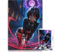 1000-piece Puzzle for Adults Anime Girl Casting Magic in Dark Alley Educational Family Game Precision Cutting Gift For Birthdays Size 38x26cm