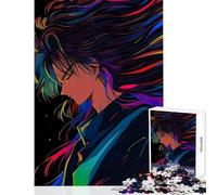 1000-piece Puzzle for Adults Anime Handsome Man Warrior Anti-Stress Toys Gift Birthday Brain Teaser Game Enhance Love between Couples Size 38x26cm