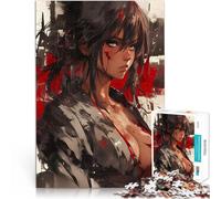 1000 Piece Puzzle For Adults Anime Samurai Warrior Woman Schwierig und herausfordernd Einzigartige Wohndekoration und Geschenke75x50cm