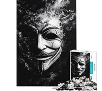 1000 Piece Puzzle For Adults Anonymous Mask in Smoke Jigsaws for Adults Hands-on Game Perfect Decoration Deal As Gifts for The Whole Family (Size 75x50cm)
