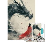1000-piece Puzzle for Adults Asian Ink Shadow Drake Fun Activities at Home Difficult Hard Impossible Game Suitable for Ages 14 And Up (50x75cm)
