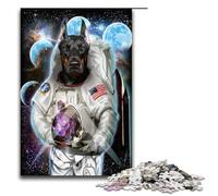 1000 Piece Puzzle For Adults Astronaut Doberman Dog Game Puzzles for Is Ideal As A Gift for The Whole Family 75x50cm