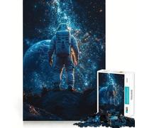 1000-piece Puzzle for Adults Astronaut Gazing at Earth Premium Cut Play Smart Mind Activity Peace Fun Time Birthday Art Play (50x75cm)