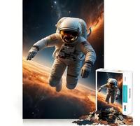 1000-piece Puzzle for Adults Astronaut in Red Galaxy Precise Cut Art Thinking Game Play Leisure Time Fun Birthday Art Play (50x75cm)
