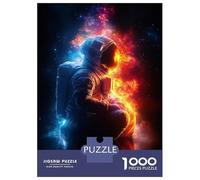 1000 Piece Puzzle for Adults, Astronaut in Space Nebula Artwork, Mindfulness Activity, Seasonal Gift Choice, Durable Puzzle Pieces, 38x26cm/1000pcs