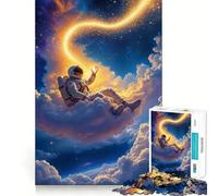 1000-piece Puzzle for Adults Astronaut Relaxing on Cosmic Clouds Fantasy Space Premium Cut Play Smart Mind Activity Peace Fun Time Birthday Art Play (38x52cm)