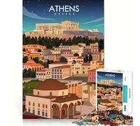 1000-piece Puzzle for Adults Athens Greece Travel Art Premium Cut Play Smart Mind Activity Peace Fun Time Birthday Art Play (38x52cm)