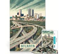 1000-piece Puzzle for Adults Atlanta Premium Cut Play Smart Mind Activity Peace Fun Time Birthday Art Play (38x26cm)