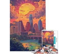 1000 Piece Puzzle For Adults Austin Texas United States Fun Activities at Home Presents for Women Brain Teaser Game for Age 14+ Game (38x26cm)
