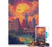 1000-piece Puzzle for Adults Austin Texas United States Premium Cut Play Smart Mind Activity Peace Fun Time Birthday Art Play (50x75cm)