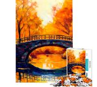 1000-piece Puzzle for Adults Autumn Bridge Help The Brain Exercise Difficult Challenge Relaxing Games for 14+ Puzzle Game Offered (38x52cm)