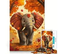1000-piece Puzzle for Adults Autumn Elephant Premium Cut Play Smart Mind Activity Peace Fun Time Birthday Art Play (38x26cm)