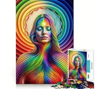 1000-piece Puzzle for Adults Awakening in Rainbow Premium Cut Play Smart Mind Activity Peace Fun Time Birthday Art Play (50x75cm)
