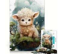 1000-piece Puzzle for Adults Baby Sheep Premium Cut Play Smart Mind Activity Peace Fun Time Birthday Art Play (38x52cm)