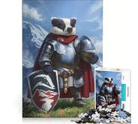 1000 Piece Puzzle For Adults Badger Knight with Shield And Armor, Brain Teaser Game, Family Activities, Unique Gifts for Birthday And Christmas 50x75cm