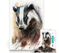 1000-piece Puzzle for Adults Badger Precise Cut Art Thinking Game Play Leisure Time Fun Birthday Art Play (38x26cm)
