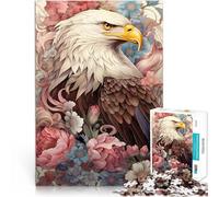 1000 Piece Puzzle For Adults bald eagle among flowers Brain intelligence challenge addictive toys gifts for friends and family 26x38cm