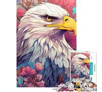 1000 Piece Puzzle For Adults Bald Eagle Among Flowers Jigsaw Puzzle Toy Wall Decor A Work of Art Deal As Gifts for The Whole Family (Size 38x26cm)