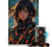 1000-piece Puzzle for Adults 'Balinese Twilight︰ Tropical Beauty in Traditional Batik Precise Cut Art Thinking Game Play Leisure Time Fun Birthday Art Play (50x75cm)