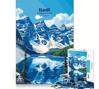 1000-piece Puzzle for Adults Banff National Park Poster Sharp Cut Art Creative Skill Toy Idle Time Game Christmas Calm Gift (38x52cm)