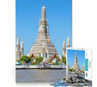 1000-piece Puzzle for Adults Bangkok Temple Thailand Sharp Cut Art Creative Skill Toy Idle Time Game Christmas Calm Gift (38x26cm)