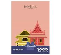 1000 Piece Puzzle for Adults, Bangkok Travel Snippet Artwork, Mindfulness Activity, Winter Indoor Entertainment, Durable Puzzle Pieces, 52x38cm/1000pcs
