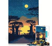 1000-piece Puzzle for Adults Baobab Trees at Night Sharp Cut Art Creative Skill Toy Idle Time Game Christmas Calm Gift (50x75cm)