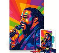 1000-piece Puzzle for Adults Barry White Colorful Portrait Sharp Cut Art Creative Skill Toy Idle Time Game Christmas Calm Gift (50x75cm)