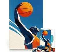1000-piece Puzzle for Adults Basketball Slam Dunk Art Sharp Cut Art Creative Skill Toy Idle Time Game Christmas Calm Gift (38x52cm)