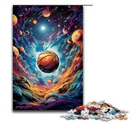 1000 Piece Puzzle For Adults Basketball Surrounded by Planets Game Puzzles for Is Ideal As A Gift for The Whole Family 1000 PCS(75x50cm)