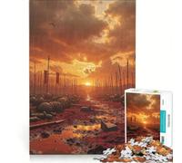 1000 Piece Puzzle For Adults Battlefield Aftermath with Red Flags, Anti-Stress Toys, Perfect Decoration, with Matching Poster And Trivia Sheet 38x26cm
