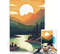 1000 Piece Puzzle For Adults Beautiful Valley Mountain, Brain Teaser Game, Difficult Hard, Improving Love between Couples 38x26cm