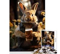 1000-piece Puzzle for Adults Beer-Loving Rabbit Art Jigsaw Puzzles for Adults But Fun And Humorous Help The Brain Exercise Gifts for Friends And Family (38x26cm)