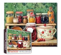 1000 Piece Puzzle for Adults & Beginners - Kitchen Jam Jar Scenery Painting, Kitchen Art Puzzle, Fun & Challenging Puzzle Toys for Relaxation & Mindfulness