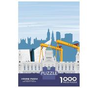 1000 Piece Puzzle for Adults, Belfast Travel Print Artwork, Mindfulness Activity, Winter Indoor Entertainment, Durable Puzzle Pieces, 52x38cm/1000pcs