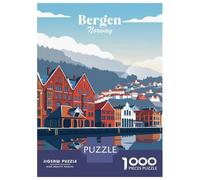 1000 Piece Puzzle For Adults Bergen Norway Adult Jigsaw Puzzle Relaxing Games Birthday Present Deal As Gifts for The Whole Family 70x50cm/1000pcs