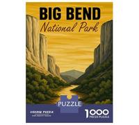 1000 Piece Puzzle for Adults, Big Bend National Park Illustration Artwork, Relaxing Puzzle Experience, for Puzzle Lovers, Pieces, 38x26cm/1000pcs